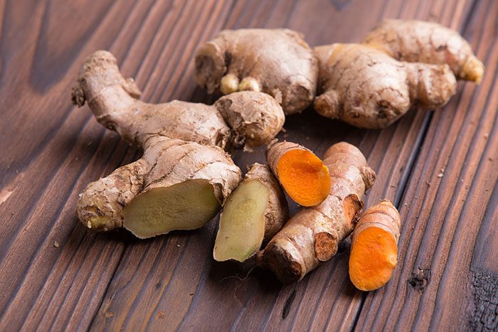 Turmeric and Ginger root